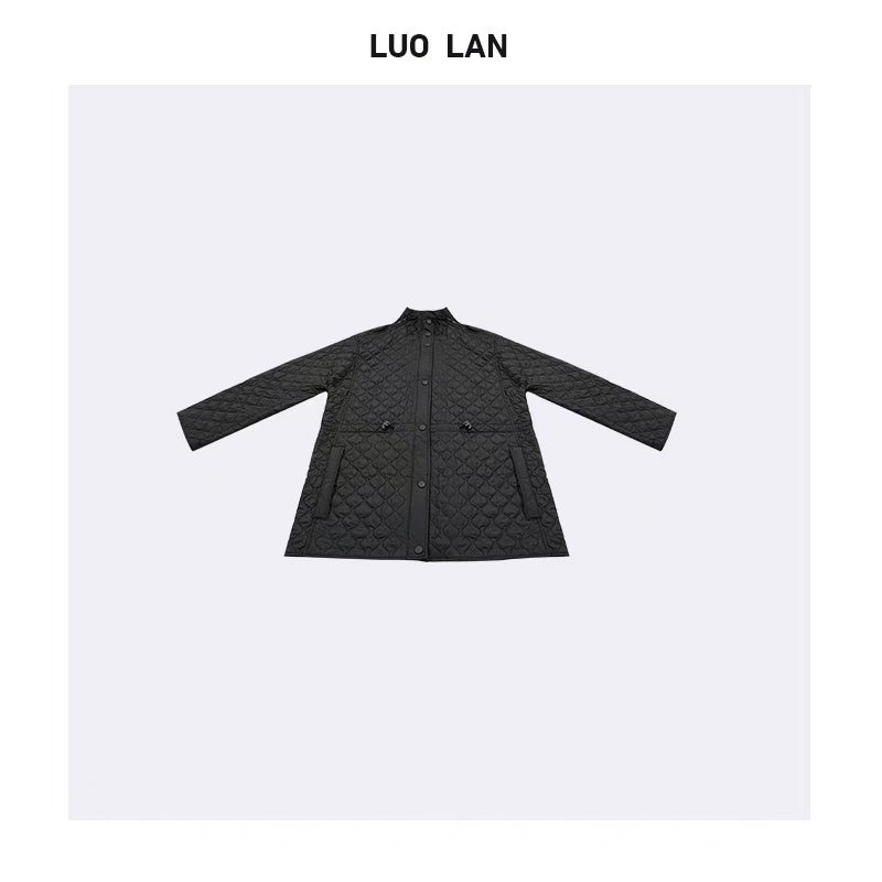 【KAREN】2024秋小众女装质感艾玛网格羊毛薄棉服外套YLM00226