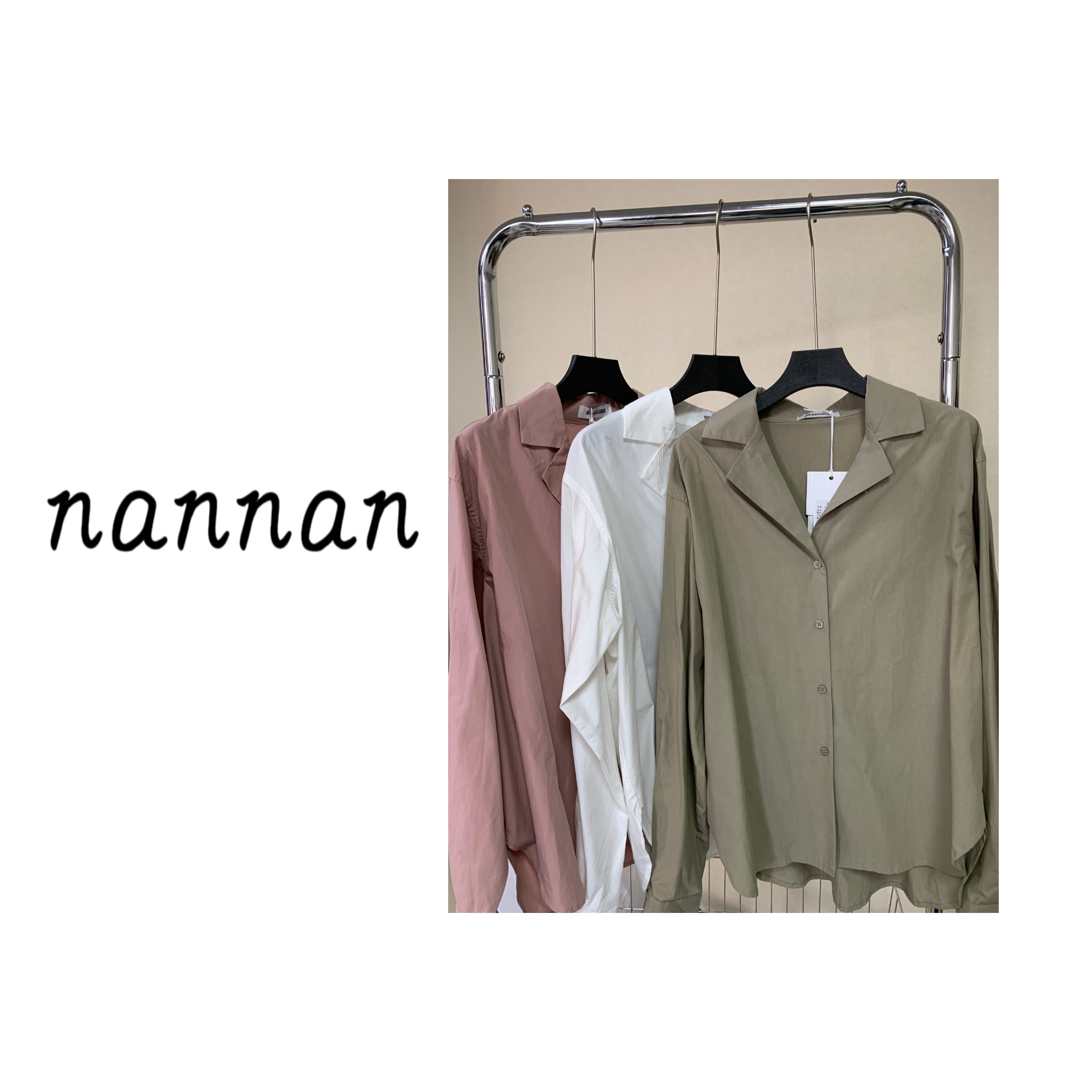 【尚舍】v领设计静面衬衫70611