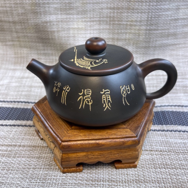 坭兴陶茶壶全手工制作原矿紫泥 容量150cc左右乳瓢