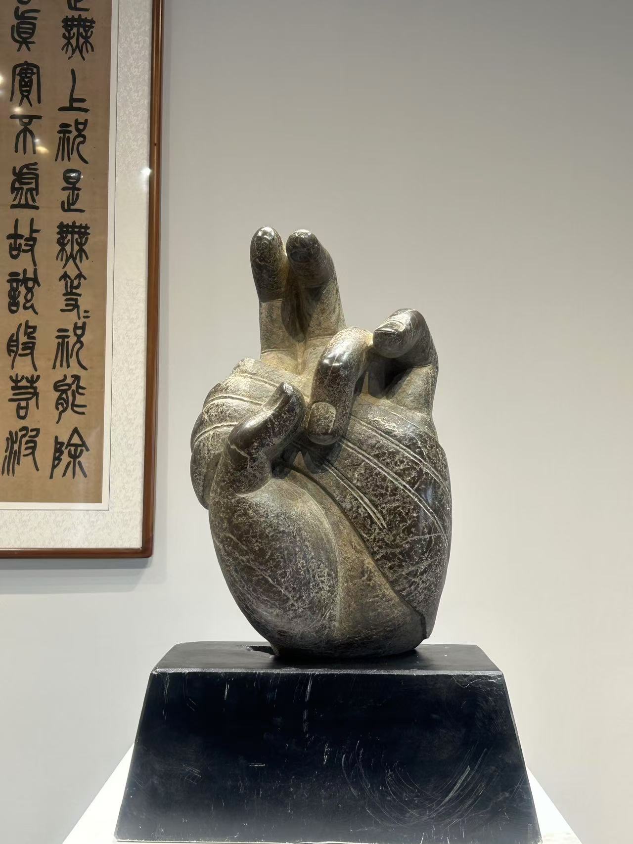 黑青石佛手品相如图不包邮