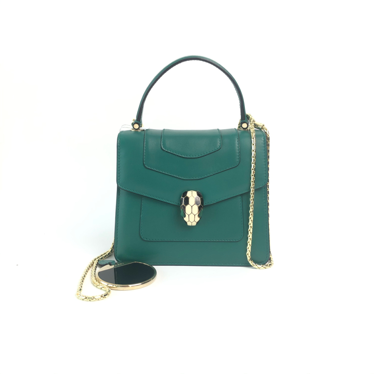 95新 BVLGARI/宝格丽 安洁利严选宝格丽蛇头风琴单肩包WH406084