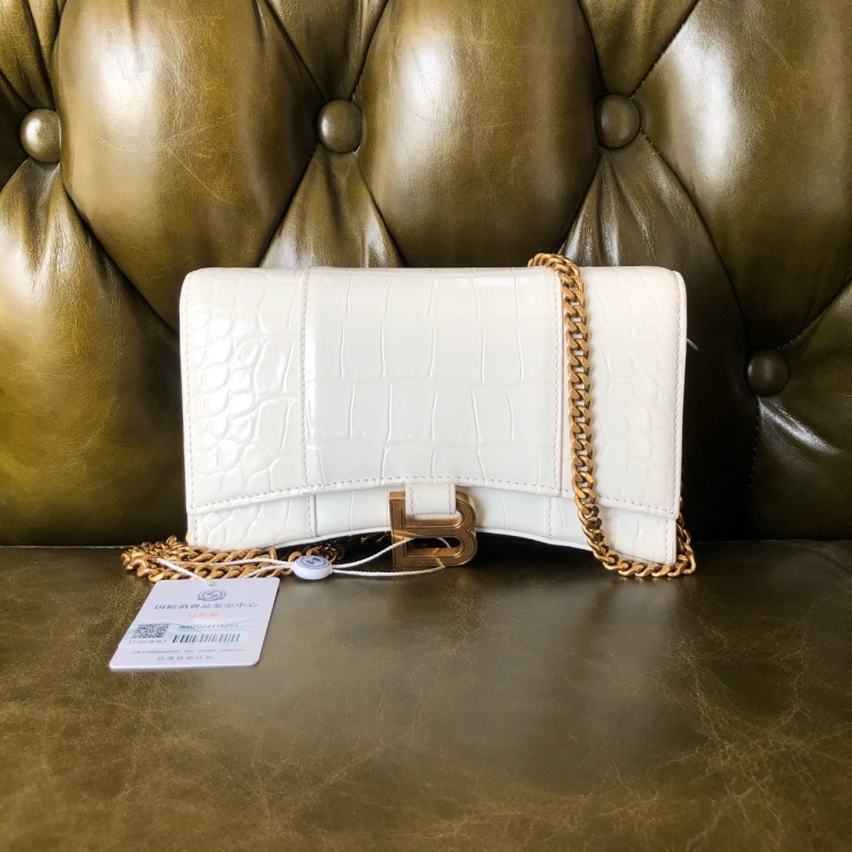 95新 Balenciaga/巴黎世家 安洁利严选 白金沙漏链条包 WHZ411262