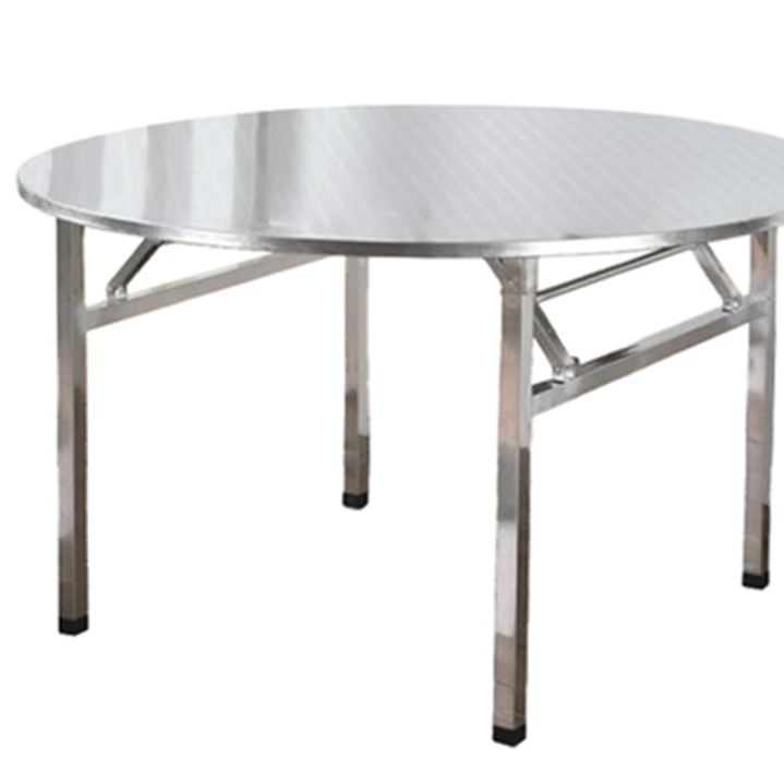 0.8~1.2米不锈钢折叠大圆桌印花餐桌高端不锈钢餐桌