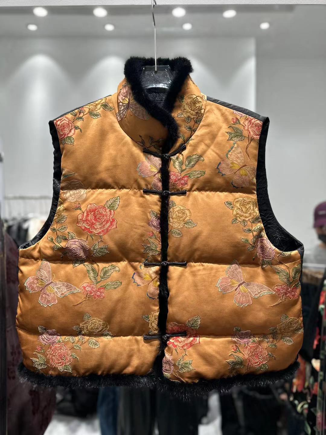 玛薇丝《香云纱马甲》网红新中式复古重磅国风双面长款ins网红复古