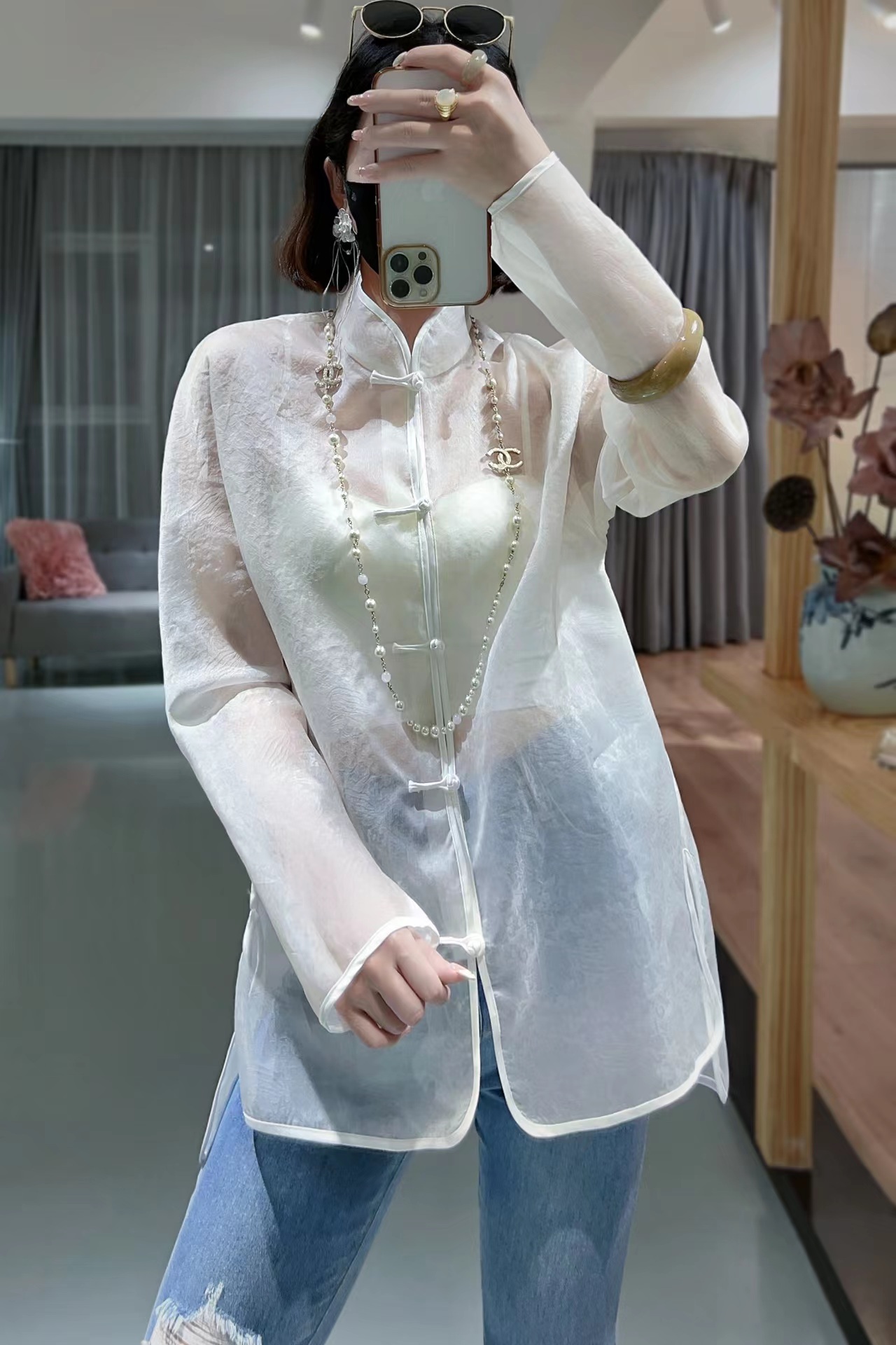 玛薇丝《韶华不负》2023春夏新款 柯根纱衬衫 新中式国潮风女装