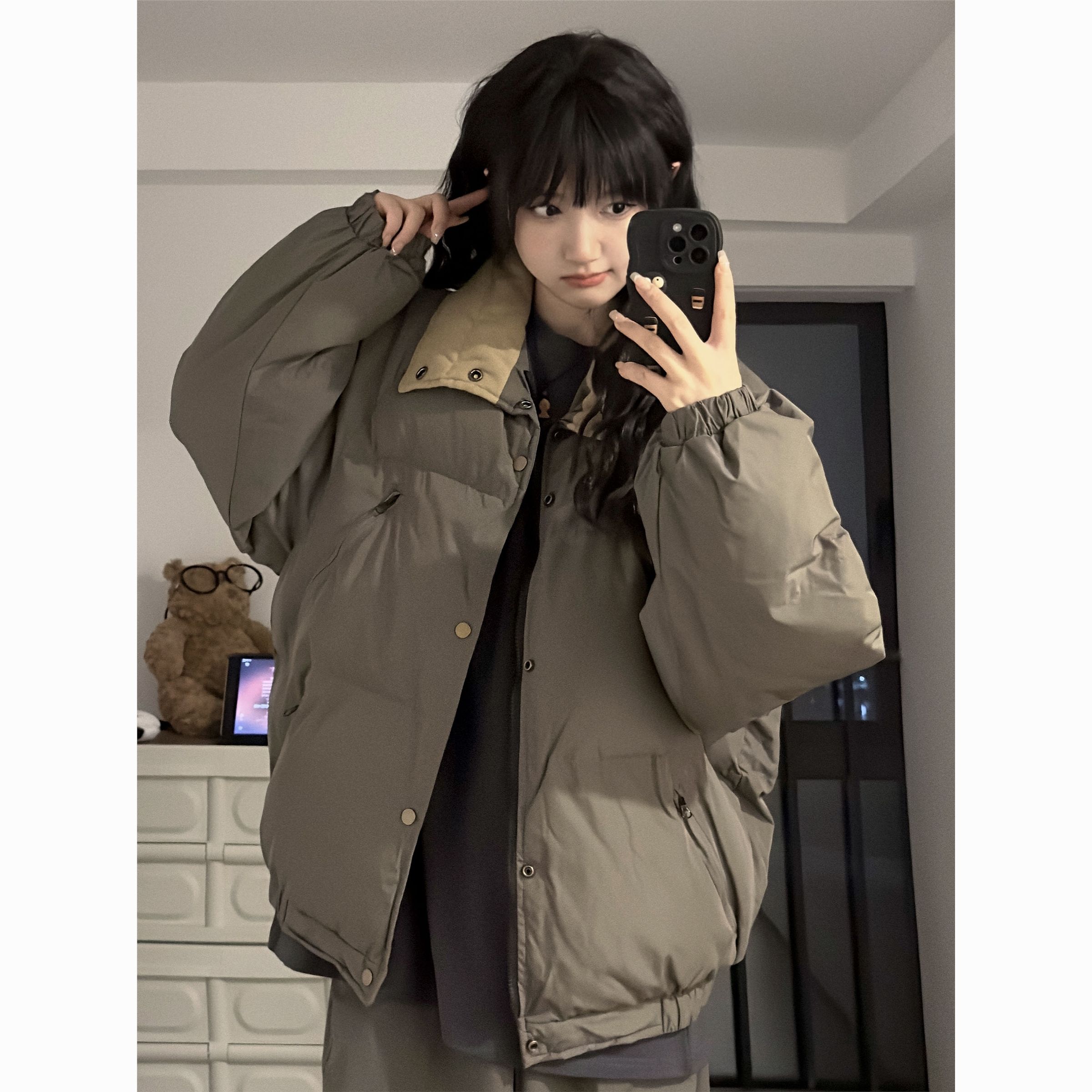 鸭鸭/罗宾汉美式羽绒羽绒服男女冬季复古面包服加厚棉衣外套潮