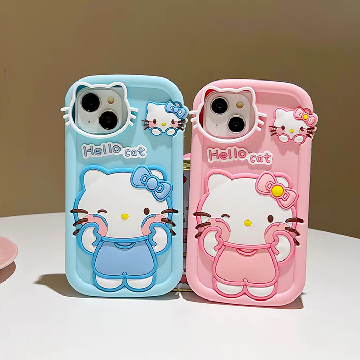(适用苹果oppo华为vivo)卡通kitty猫可爱iPhone16立体硅胶手机壳