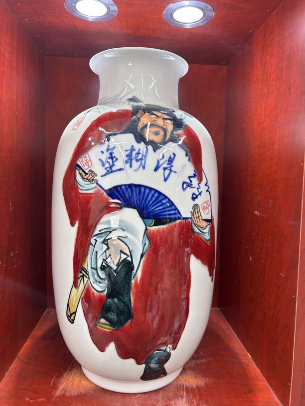 窑变人物陶瓷白瓷精美大号瓶装冬瓜瓶花瓶