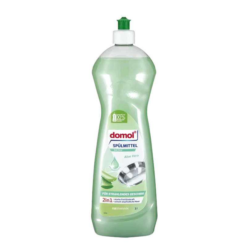 多默domol超浓缩原装芦荟洗洁精清香1L果蔬餐具多用温和不伤手