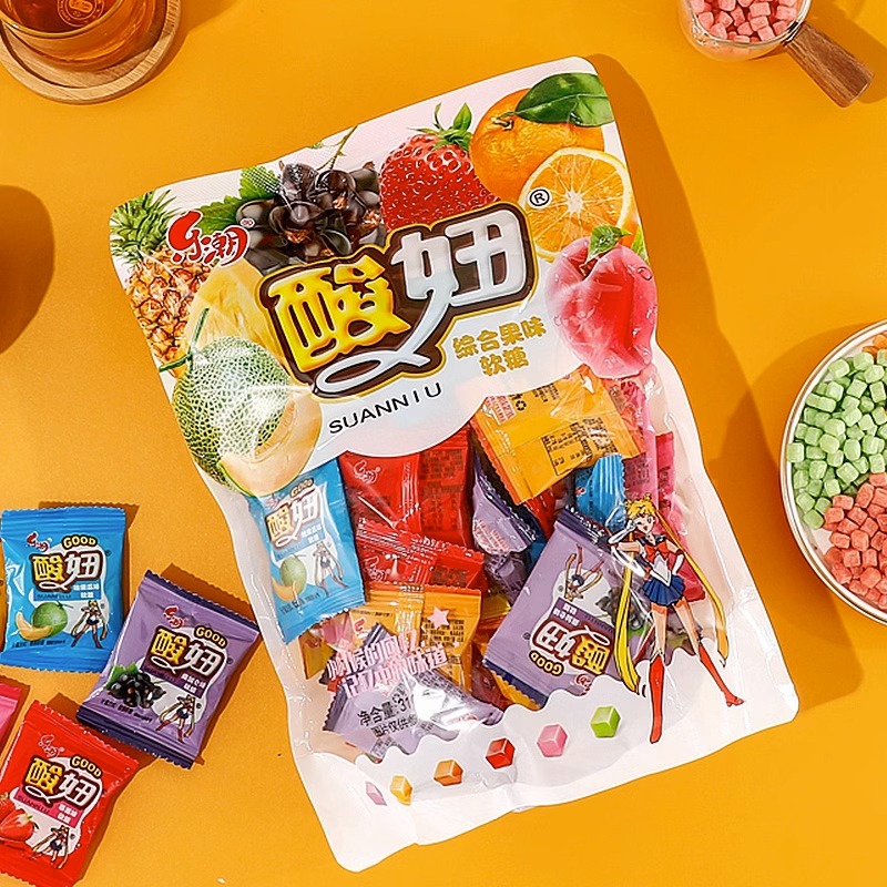 乐潮酸妞软糖混合水果味多口味糖果8090后怀旧零食童年解馋食品