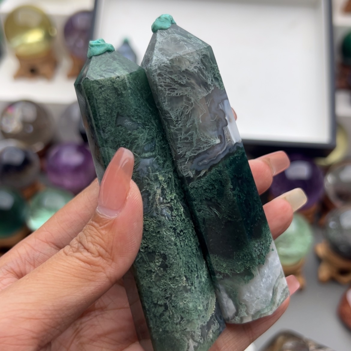 【闪购商品】玛瑙/玉髓摆件未镶嵌璐****u水草玛瑙