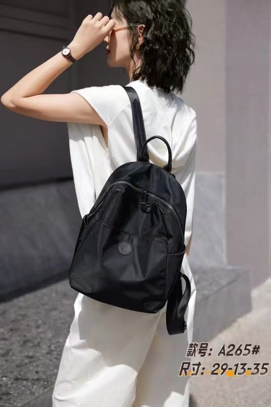 【安然优选】牛津布配牛皮简约大容量轻便旅行ins双肩背包韩版