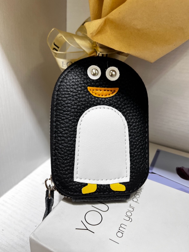 【安然优选】企鹅个性时尚卡通多功能牛皮卡包