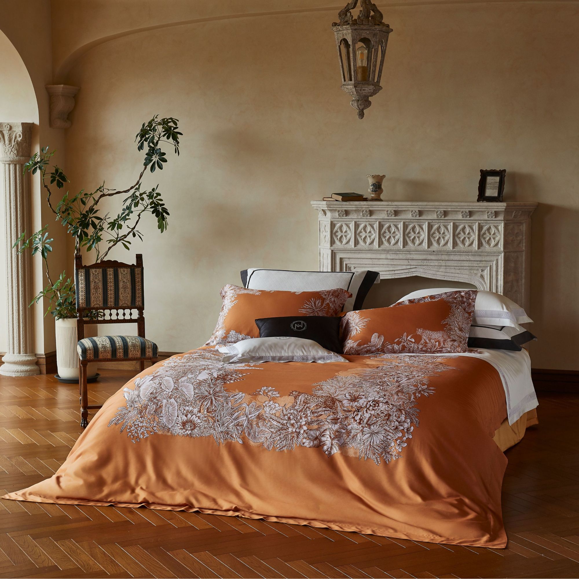 【贤公子家居】MN/慕奈  米兰-情调设计师专款高奢天丝棉印花四件套