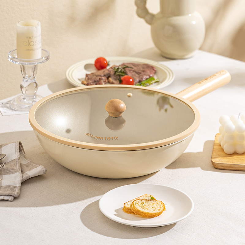 【摩登主妇】可爱风格厨具多功能煎煮一体不粘锅汤锅熊猫大容量炒锅