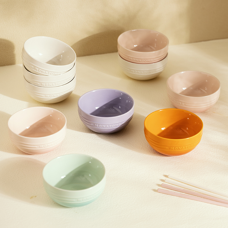 【摩登主妇】MONAZONE陶瓷家用米饭碗餐具套装新婚礼物家用饭碗