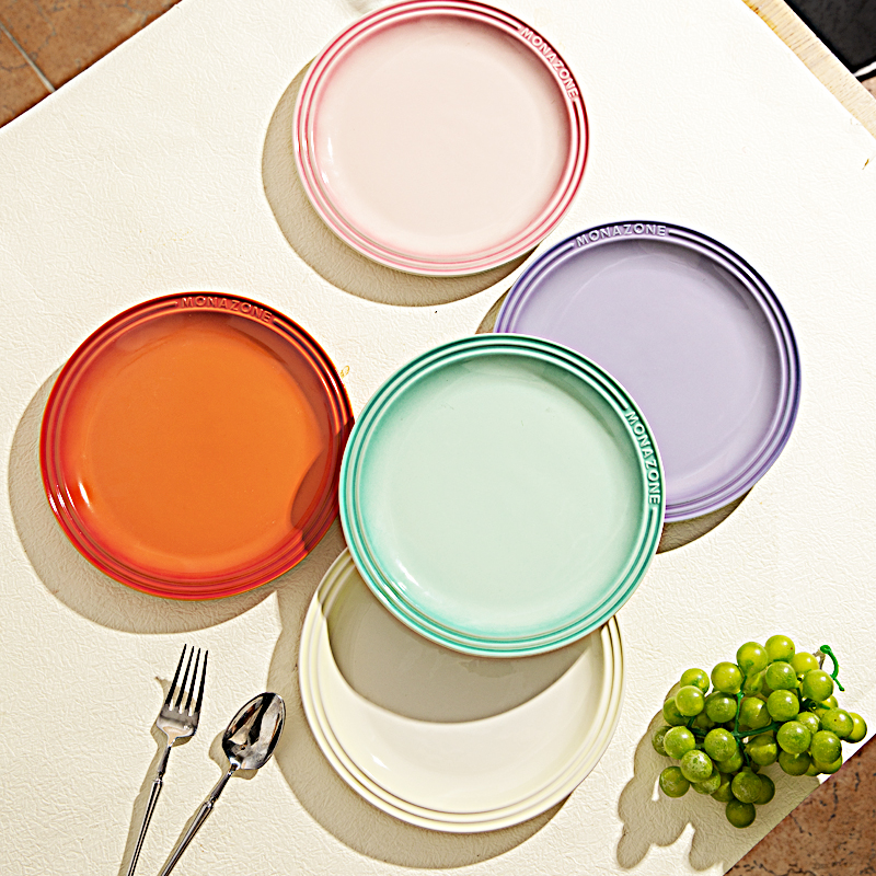 【摩登主妇粉丝专享】MONAZONE系列盘子碗家用陶瓷饭碗早餐碗盘套装