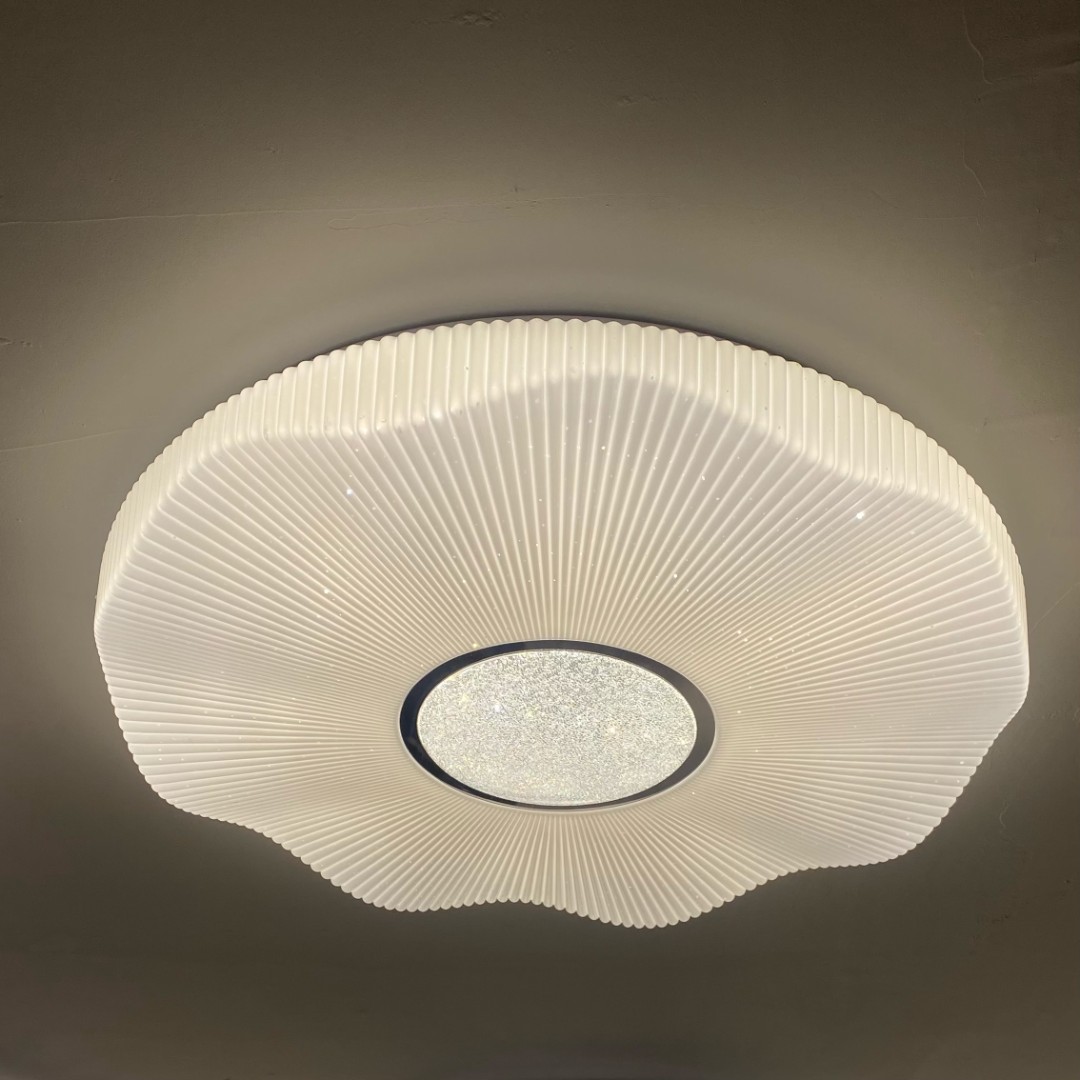 卧室灯北欧餐厅简约房间吸顶灯新款水晶砂水波纹灯具玄关走廊圆形