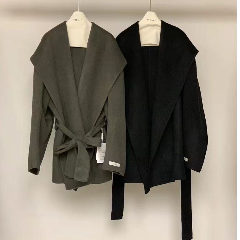 FIZZFLY24冬季新款休闲百搭女士设计感羊毛羊绒大衣