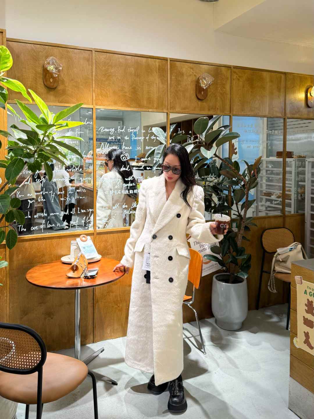 ELVIS.CHEUNG 冬季女士长款苏丽羊驼毛郁金香长大衣