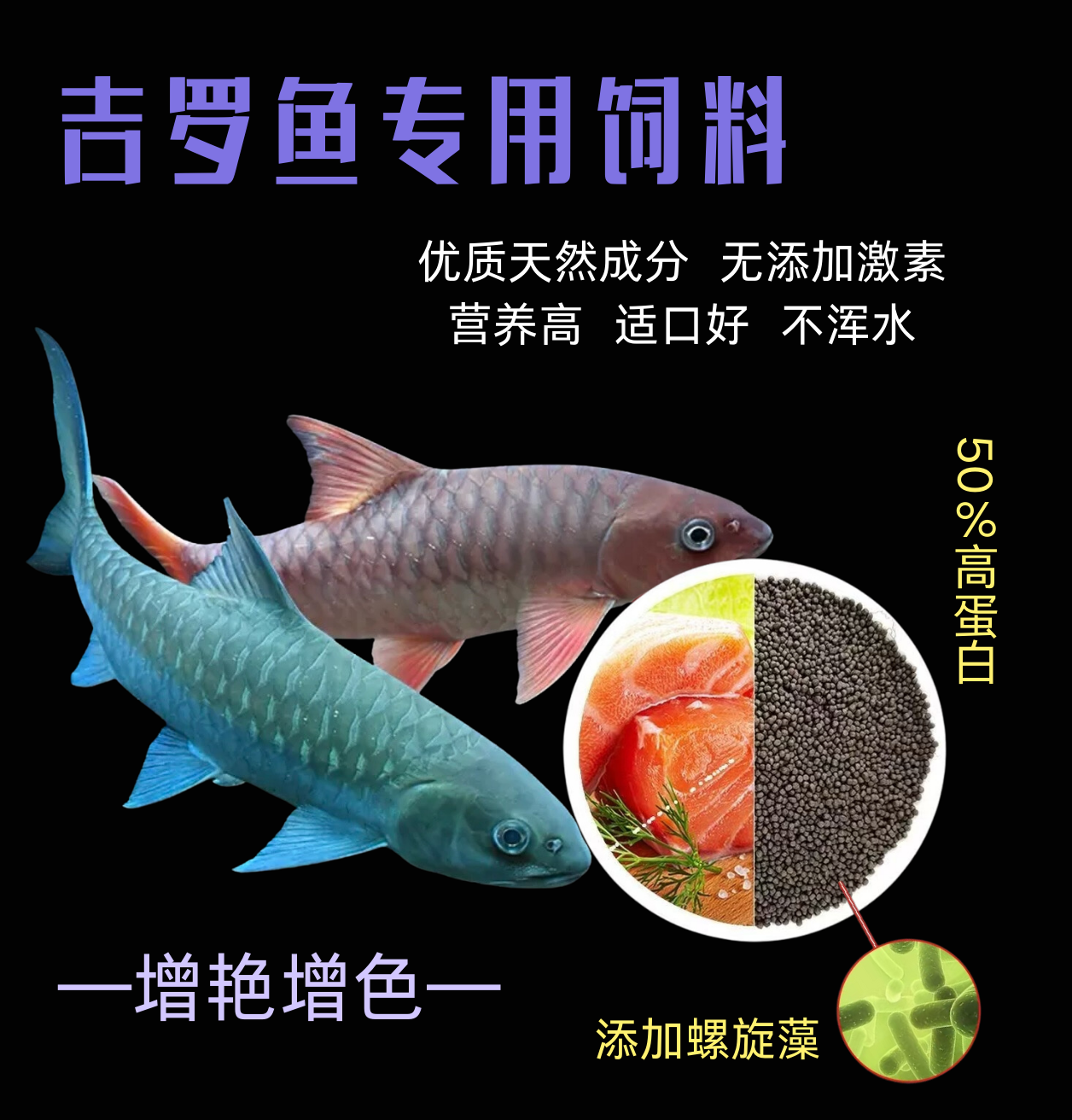 吉罗专用饲料高蛋白助发色国结蓝吉罗金吉罗保山吉罗上浮下沉词料