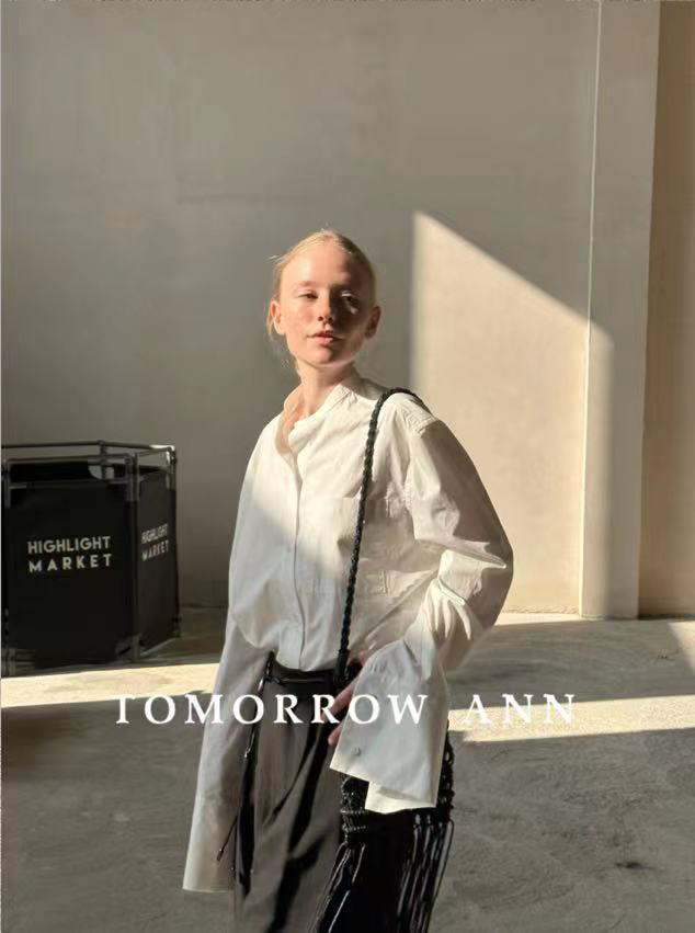 TOMORROW新款 好喜欢这个袖子 简约洋气白色衬衫8902
