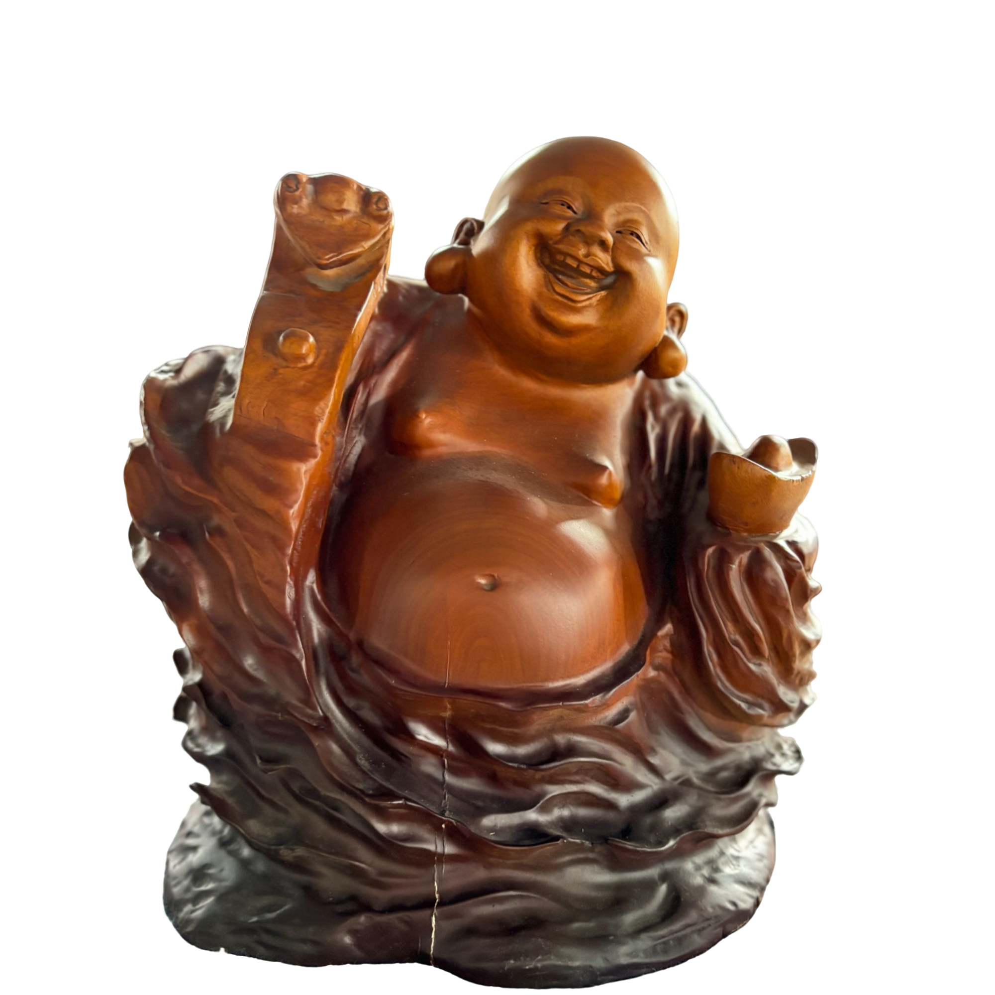 木雕工艺品摆件（弥勒佛）纯手工匠心技艺精细雕刻品