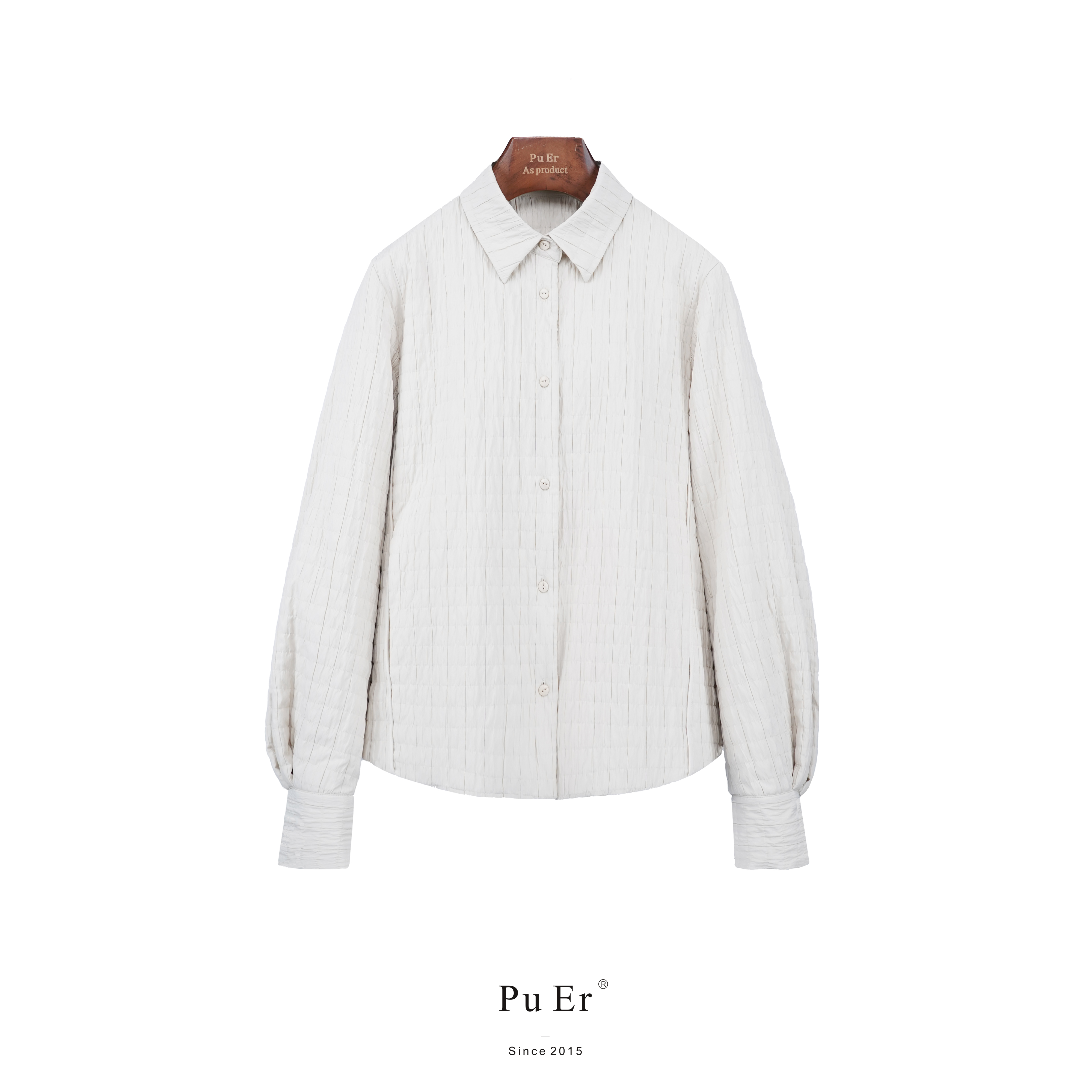 PUER加厚阔版小尖领衬衣外套
