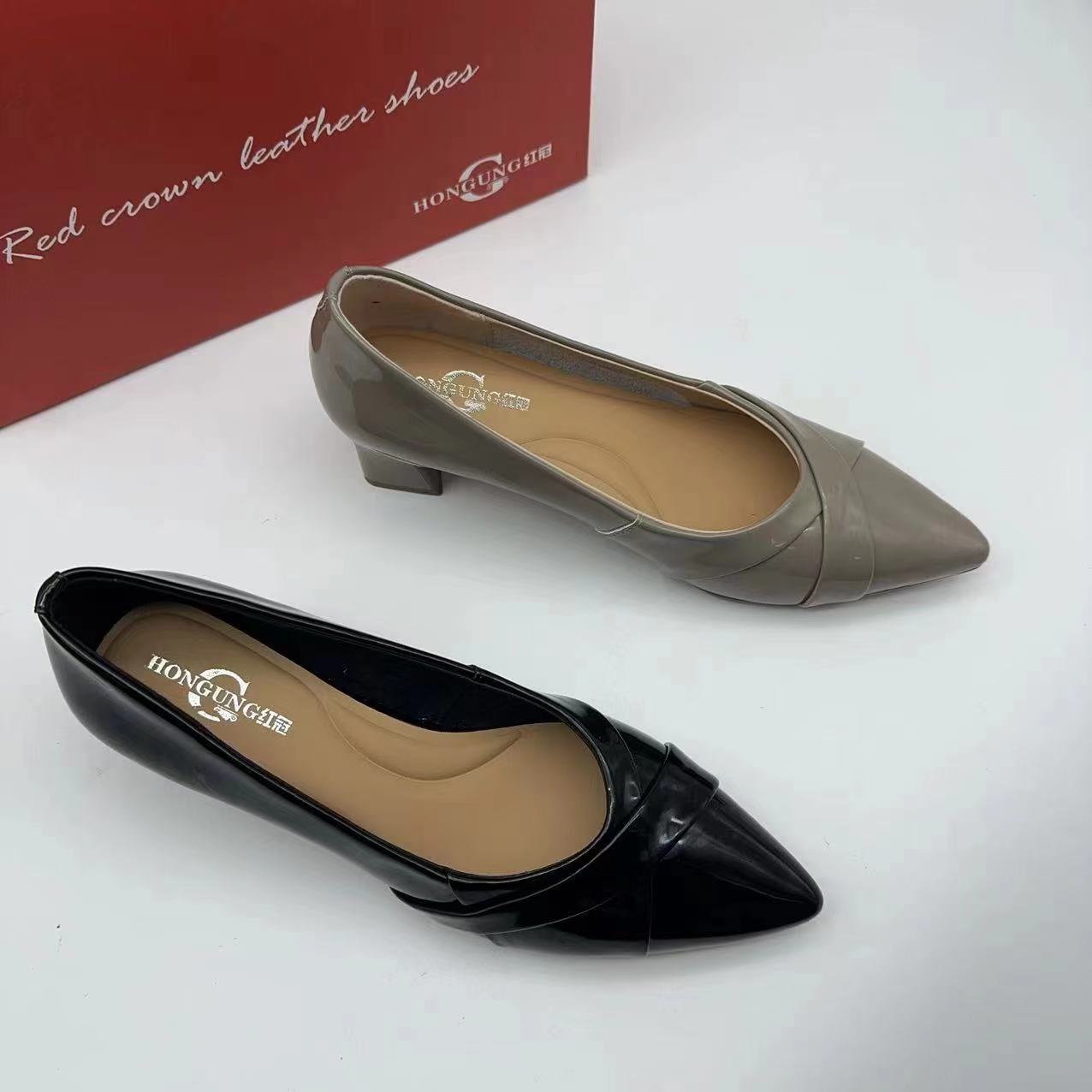 红冠皮鞋方根高跟鞋43005时尚舒适