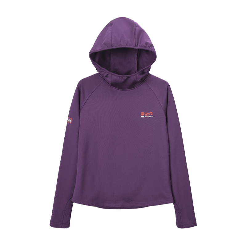 秋冬女士户外运动弹力保暖长袖帽衫跑步健身时尚加绒连帽T恤女款