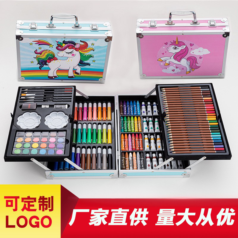 水彩笔儿童铝盒画笔套装美术文具用品彩笔涂鸦水彩笔