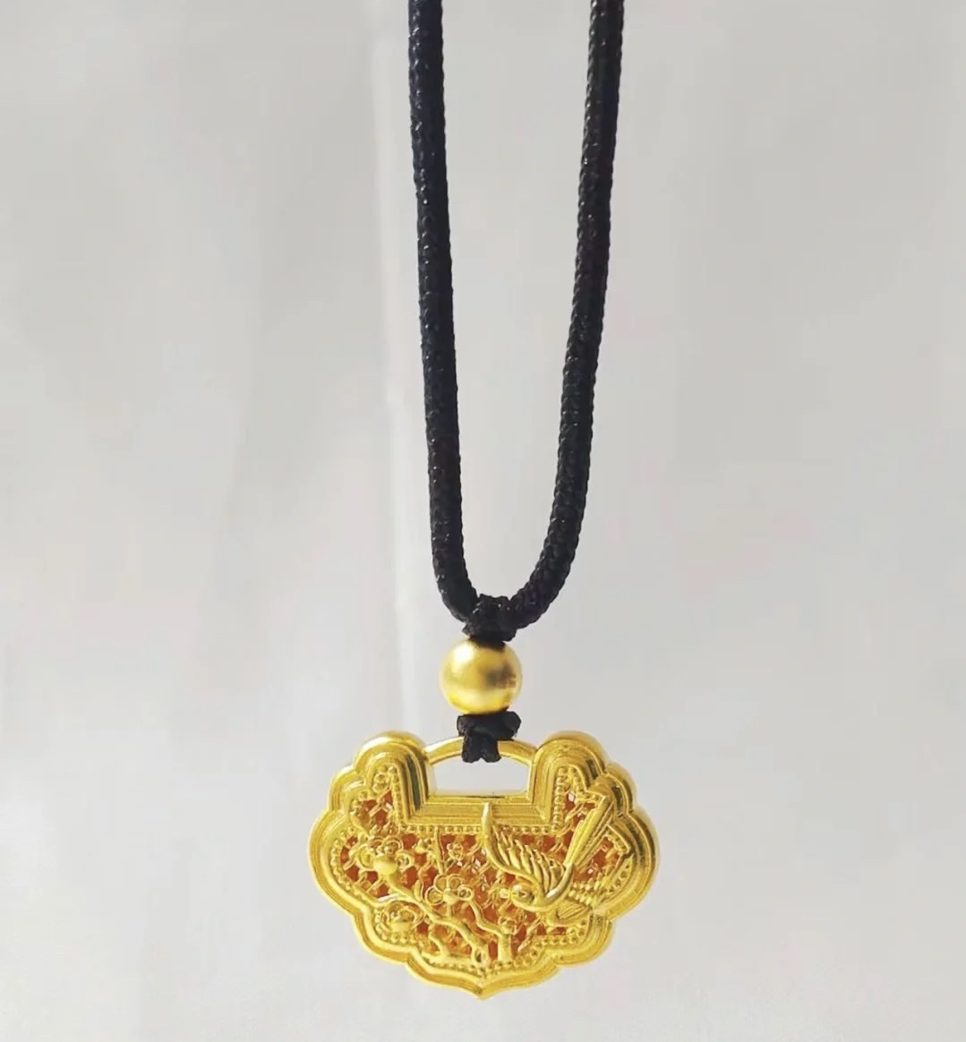 吊坠足银 【中艺珠宝】喜上眉梢吊坠足银光面双面