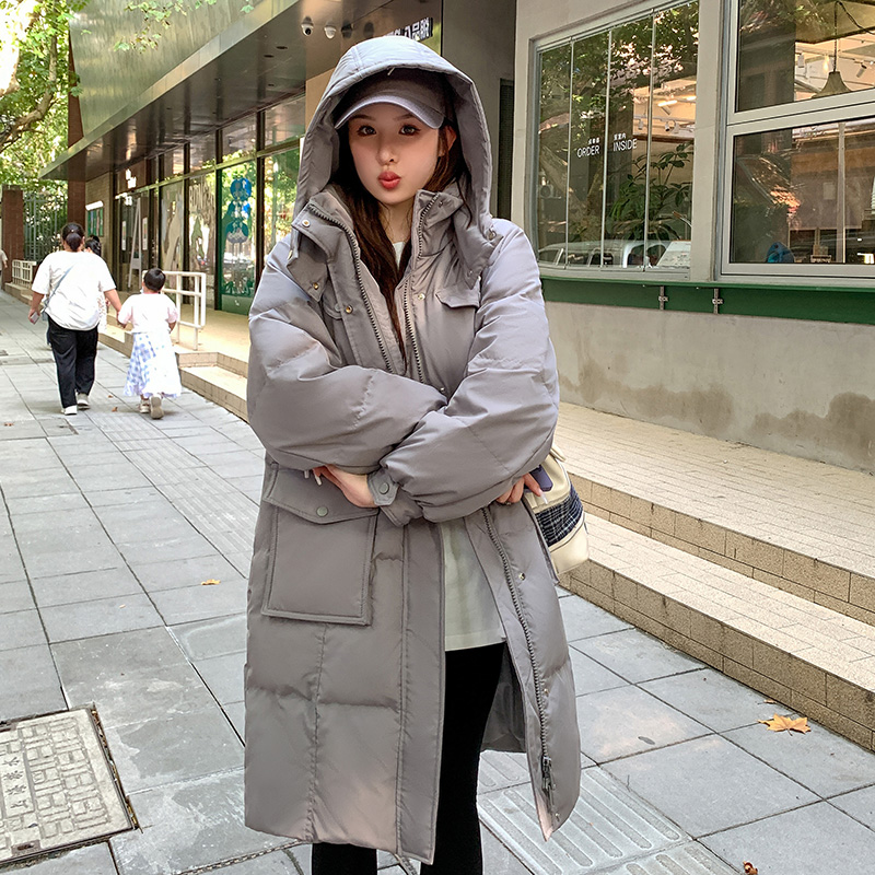 2025新款90白鸭绒大码羽绒服女200斤胖mm宽松显瘦加肥加大中长款②