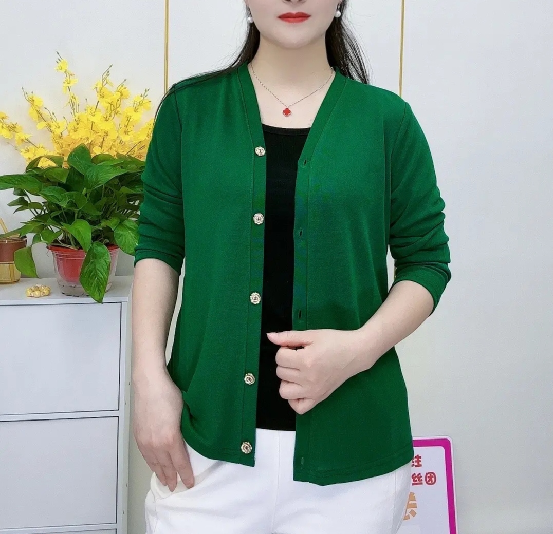 妈妈装春夏季新款时尚开衫薄款短外套女装夏款修身透气防晒小衫