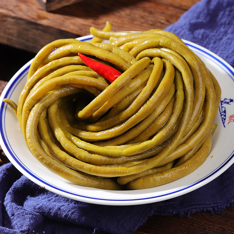 湖南特产酸豆角农家风味正宗四川泡菜酸脆豇豆下饭菜小包装500g装