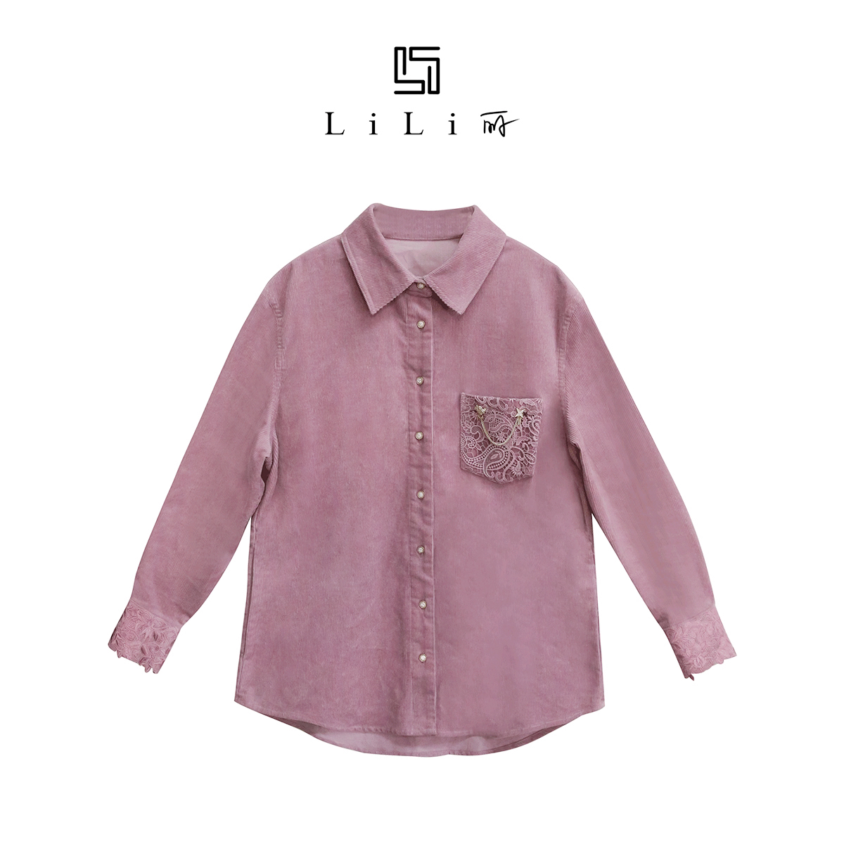 大丽高定浪漫香芋紫时尚休闲长袖衬衫DLTX1611