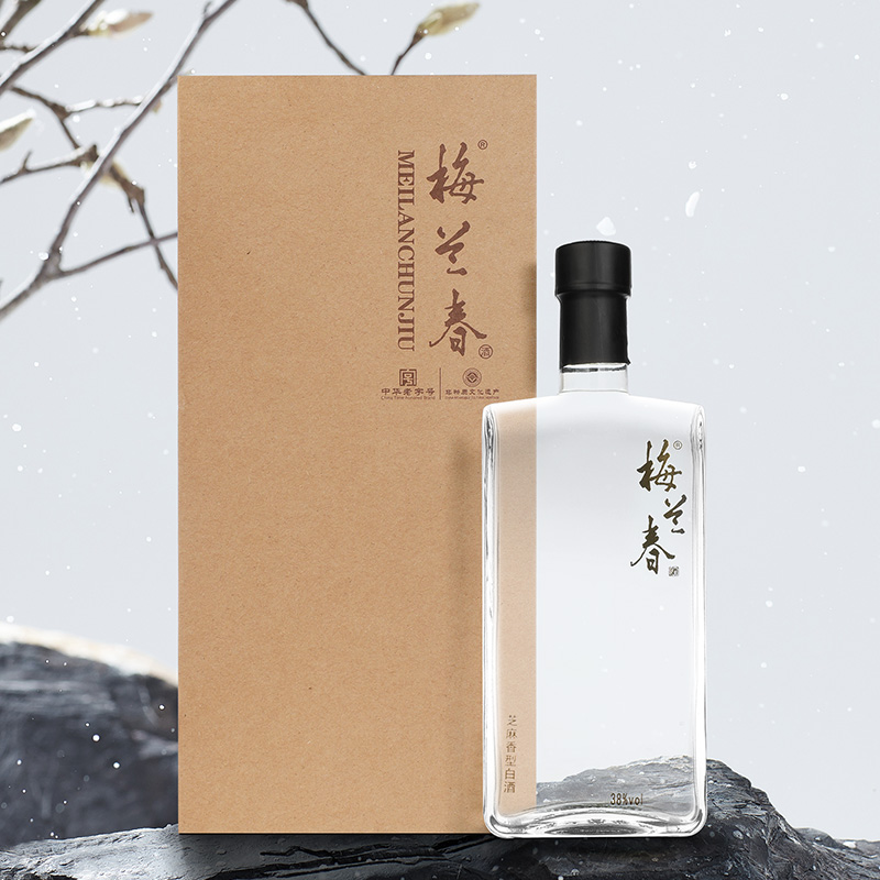 梅兰春 芝麻香型白酒 透明瓶 礼盒装38度500mL