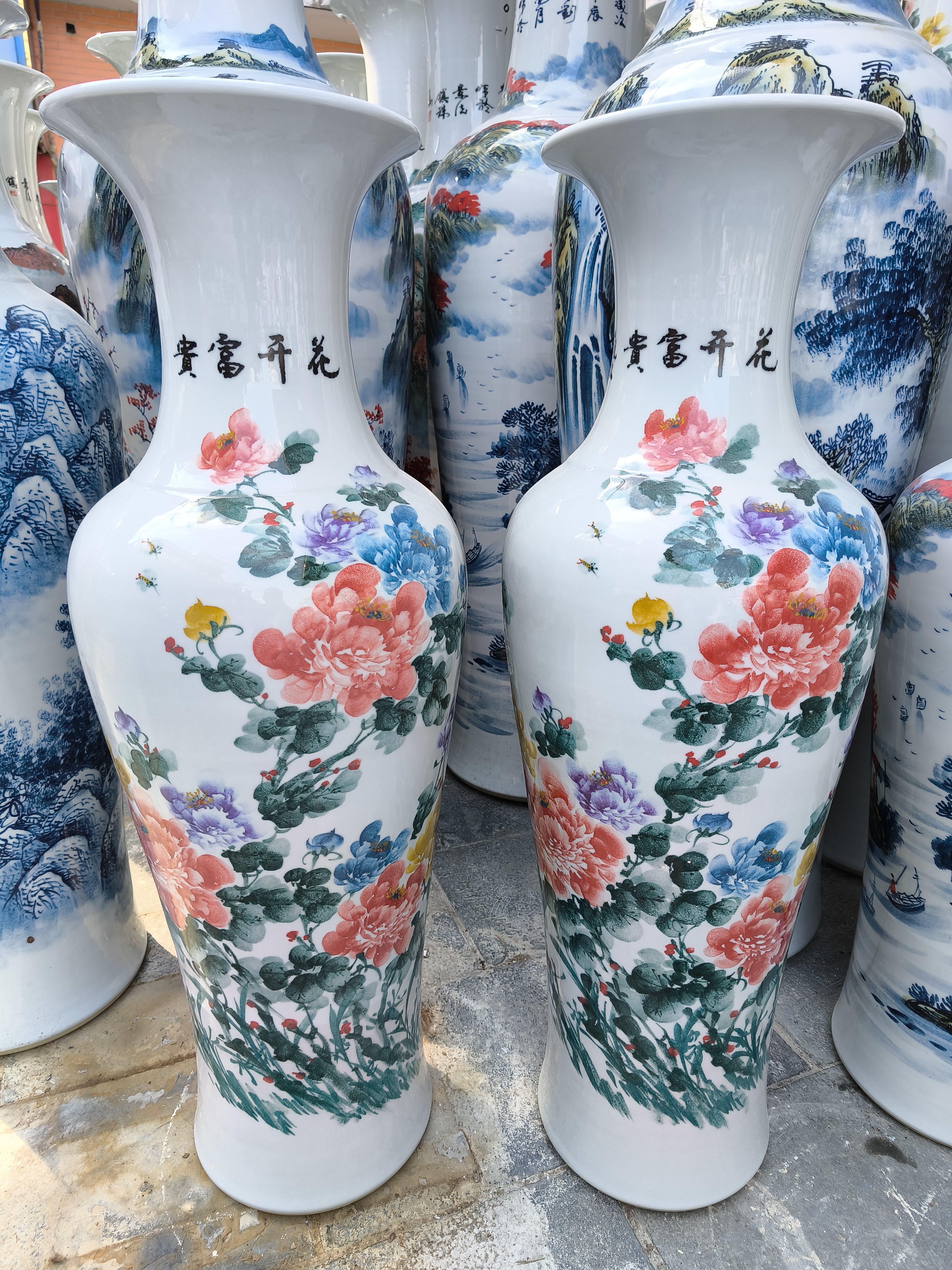 景德镇1米手绘落地大花瓶