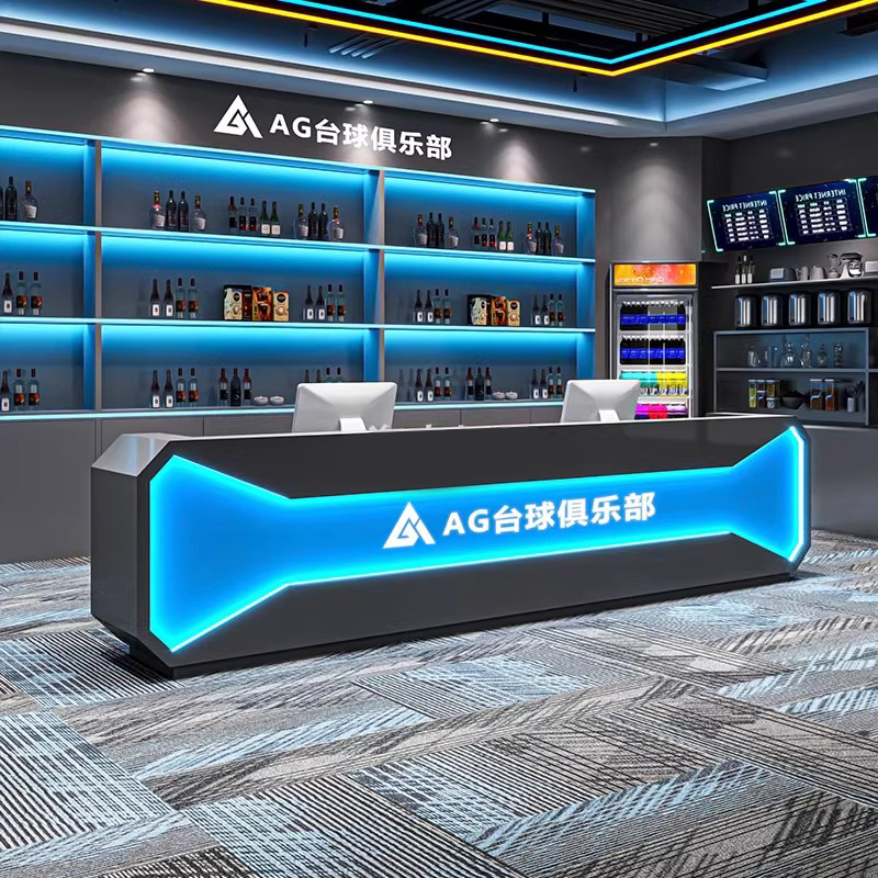 工业风台球厅收银台足浴店健身房电竞酒店吧台公司烤漆前台接待台