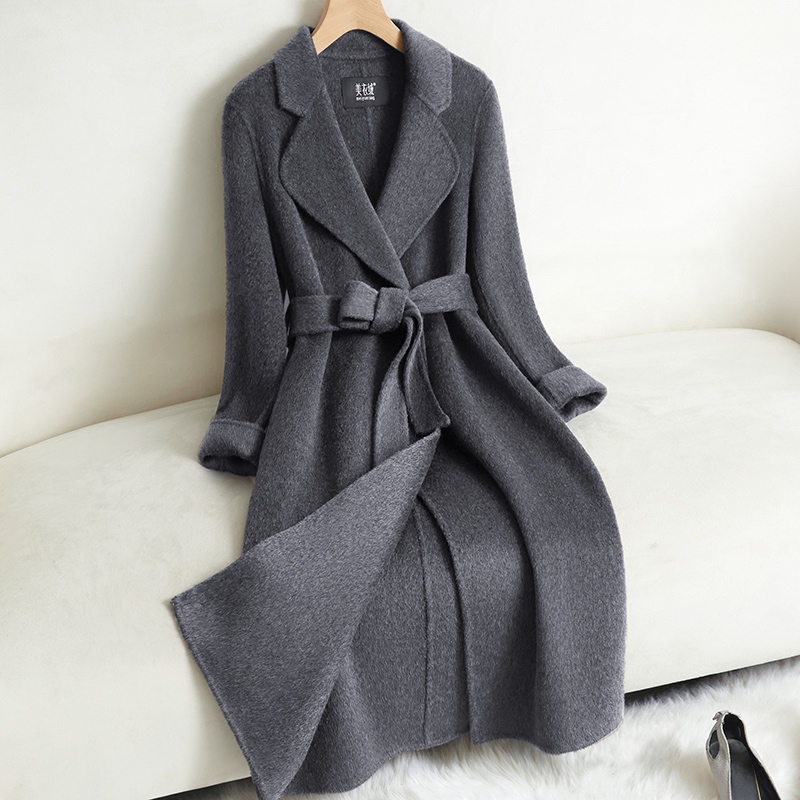 高端双面羊毛大衣女中长款收腰显瘦时尚秋冬保暖爆款新款毛呢外套