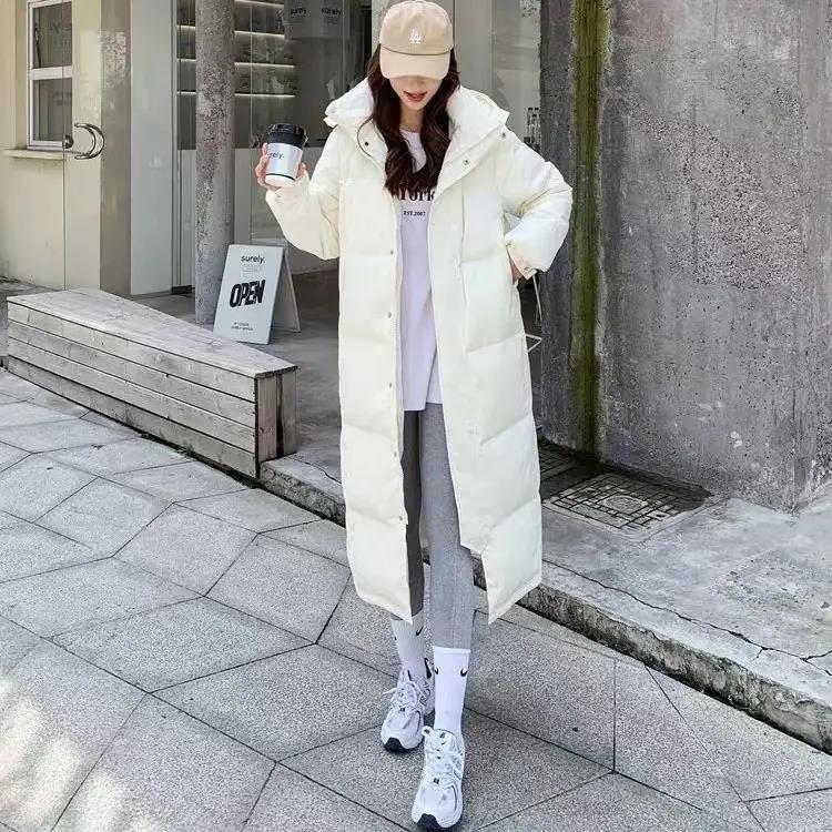 波司澄冬季新款黑色羽绒服年新款女冬情侣加厚长款棉袄长过膝到脚