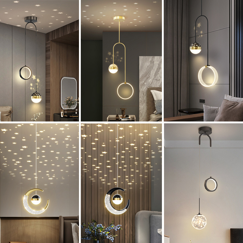 北欧简约吊灯床头灯餐厅轻奢大气现代卧室过道客厅吧台单头背景墙