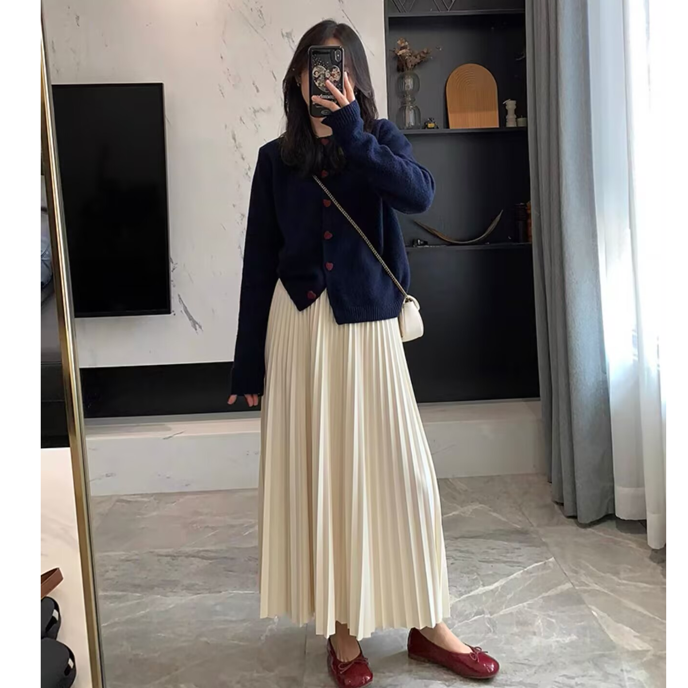 高腰显瘦毛呢加厚百褶半身裙2025冬季新款韩版百搭休闲淑女风伞裙