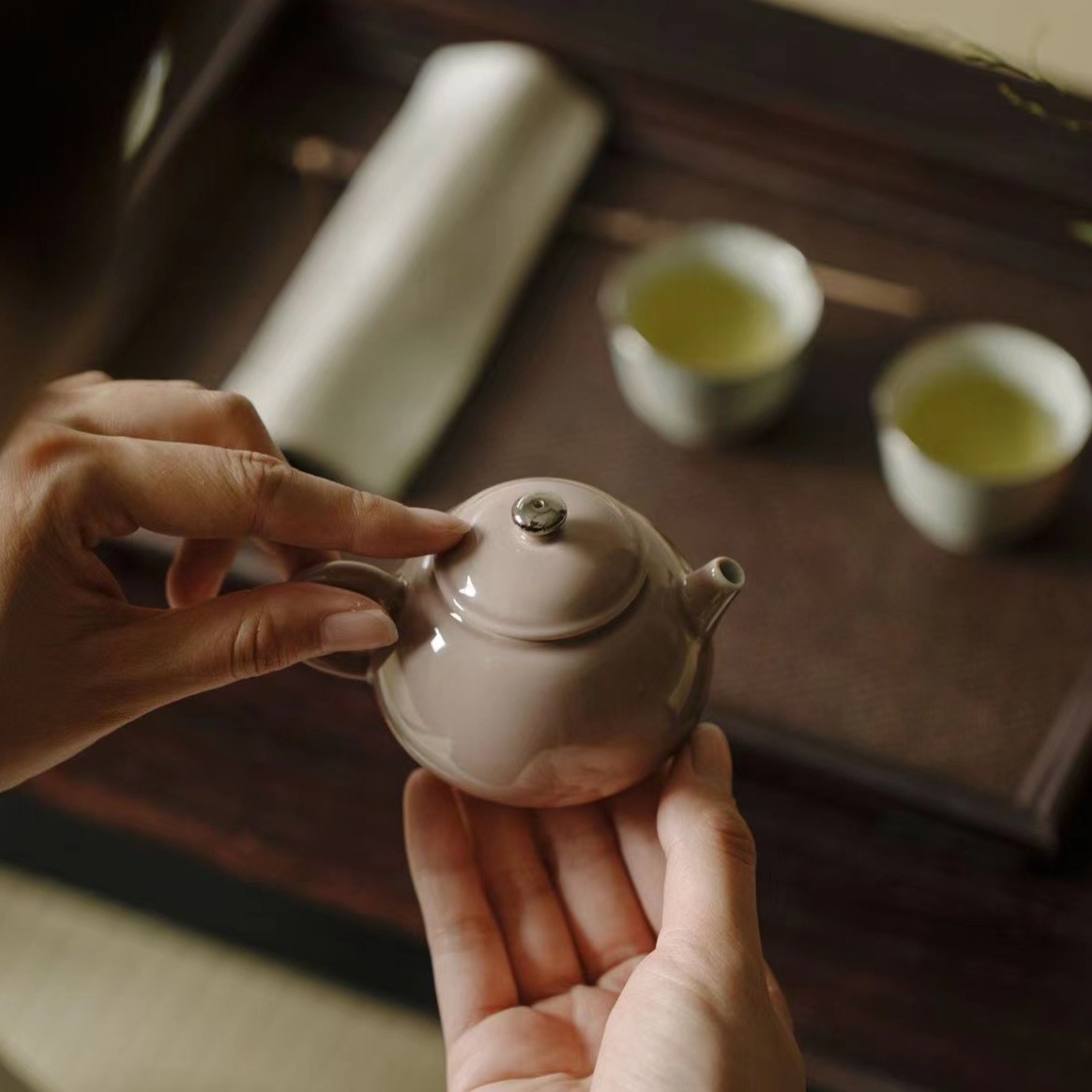 三柒陶坊 无落手绘踏雪寻梅壶泡茶家用壶