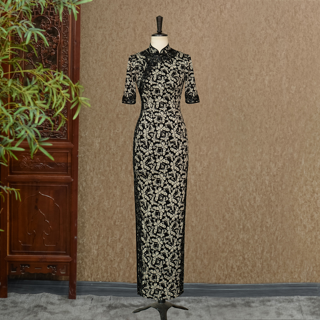 【姚君老师粉丝福利】莲心雁影走秀旗袍走秀中长款连衣裙