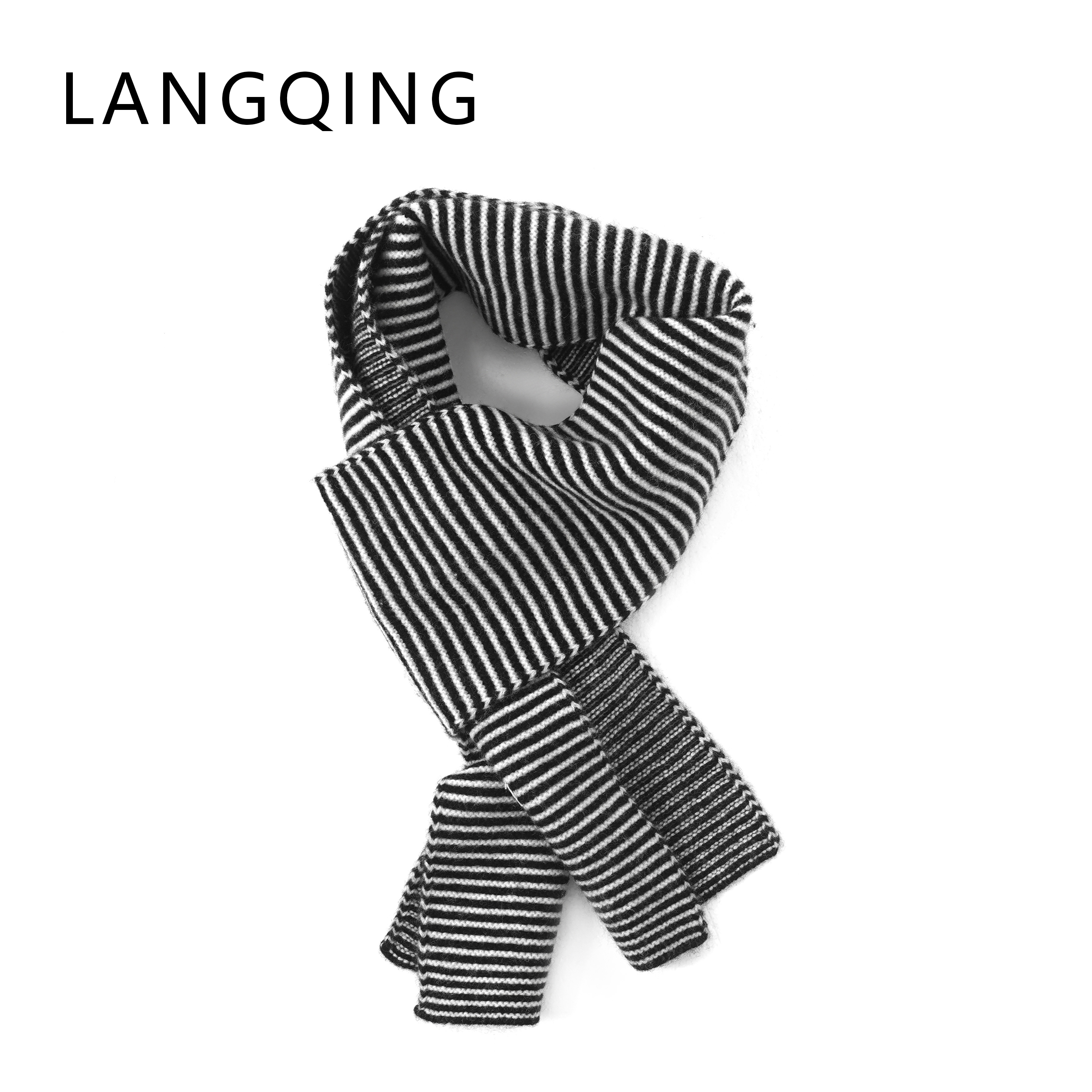 LANGQING 高级舒适条纹围巾女43033#