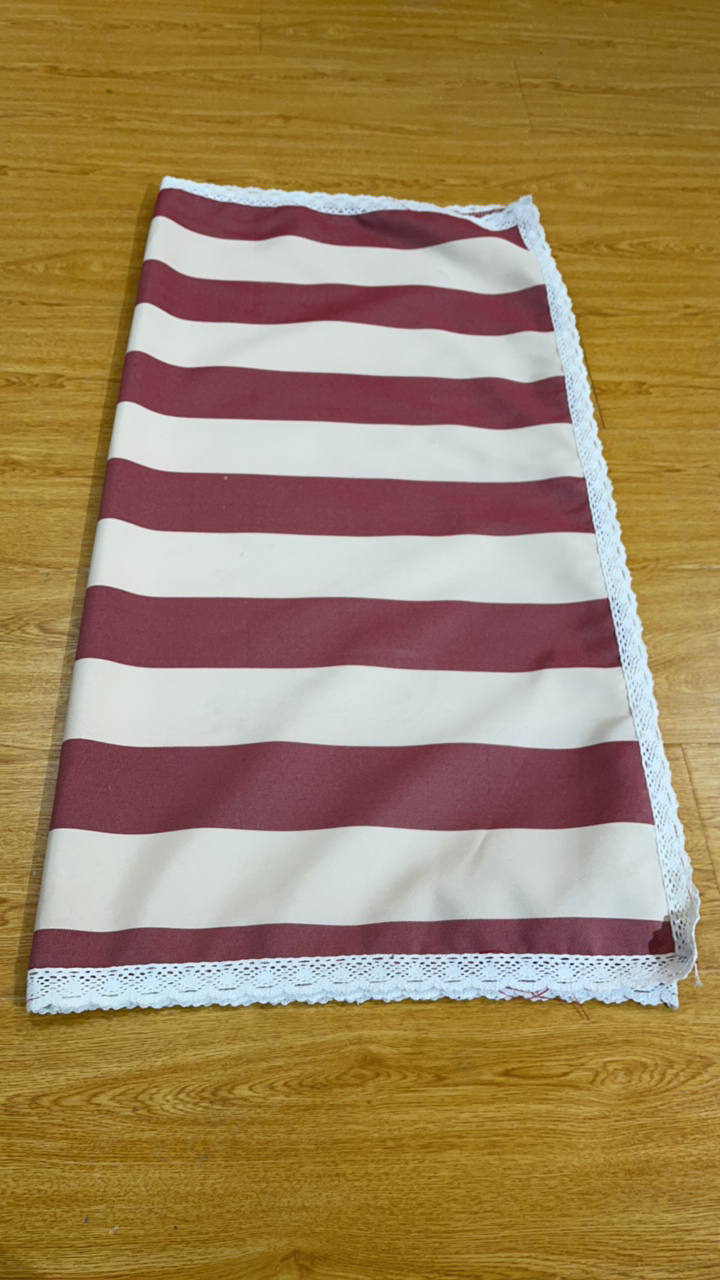 家用布艺防尘多用沙发垫桌布90*210微瑕～红条纹