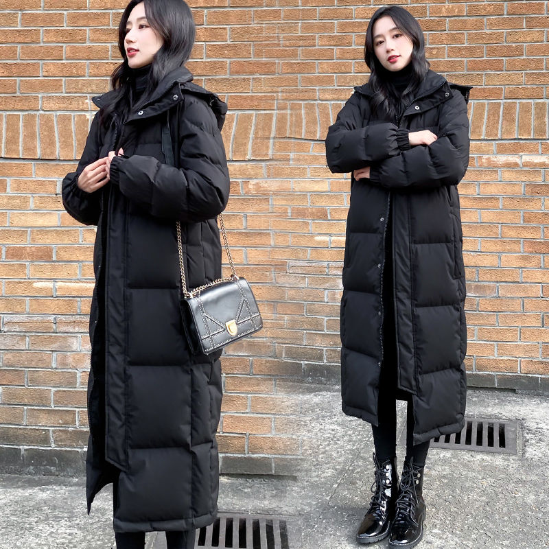 以纯长款羽绒服男女2023年新款冬季过膝超厚宽松大码情侣中戏外套