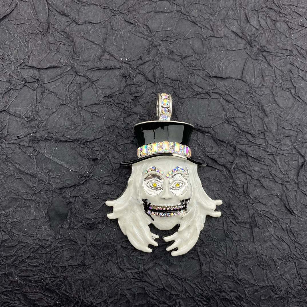 合金莫桑石吊坠 夸张时尚款重工宫廷风珐琅滴柚小丑脸造型吊坠