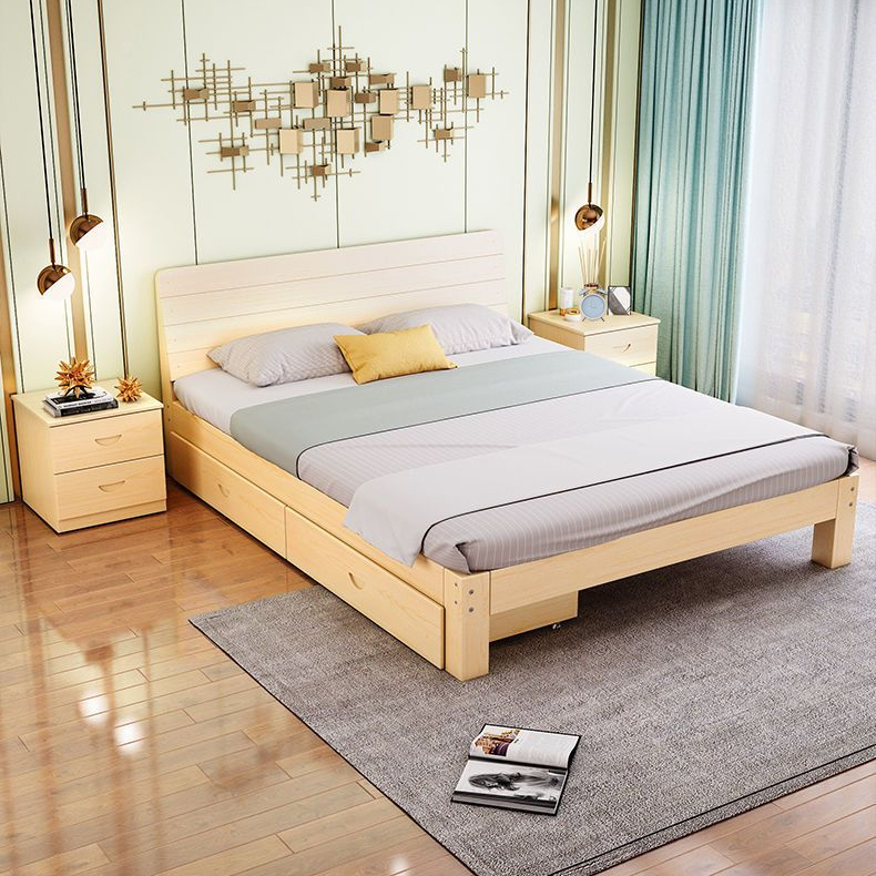 2024新款出租屋实木床松木双人床经济型现代简约出租房简易单人床